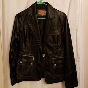 Dress style leather jacket.